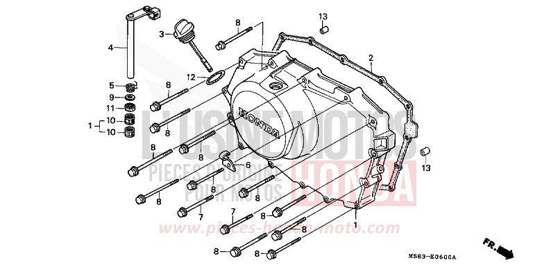 PANNEAU CARTER-MOTEUR D. de Africa Twin SHASTA WHITE (NH138H) de 1989